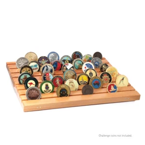 Solid Beech Challenge Coin Low & High Set Display Stand - Picture 1 of 9