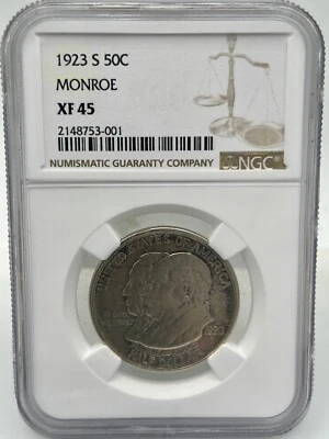 1923-S Monroe Commemorative Half Dollar NGC XF45 - Image 1 of 4