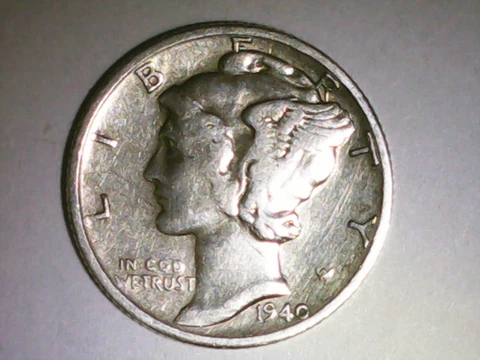 Vintage 1940 D Mercury Dimes, 90% Silver, Better Semi-KEY Date 10C Coin Cover
