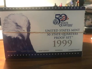 US MINT 50 STATE QUARTERS 10 PROOF SETS 1999-2008 COMPLETE W/ BOX & COA's - Picture 1 of 3