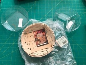 Longaberger 10382 Whitewashed Small Catch-All Basket w/2 Protectors - Picture 1 of 2