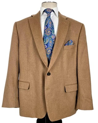 Blazer Stafford Classic Fit para hombre 100 % cabello camel marrón claro 50R Foto 1 de 4