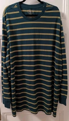 Pullover de manga larga para hombre Foundry Supply Co 3XLT verde con rayas amarillas nuevo con etiquetas Foto 1 de 4