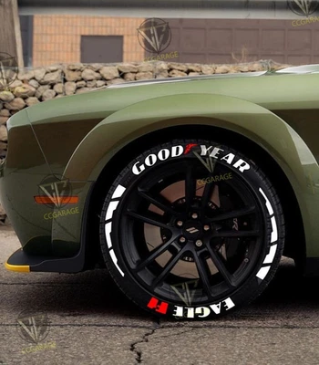 Adesivos permanentes para letras de pneus GoodYear Eagle F1 1,25" para 14" a 22" 16 kit - Imagem 1 de 4