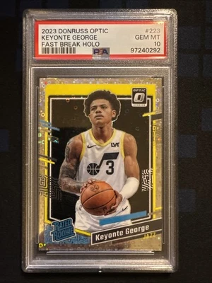 2023-24 Donruss Optic Rated Rookie Keyonte George #223 Fast Break Holo PSA 10 - Image 1 of 2