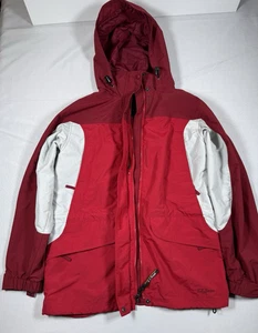 Vintage LL BEAN 3-in-1 Hooded Winter Coat Jacket Red Fleece Lined Women’s Medium - Picture 1 of 11