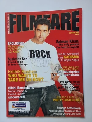 Filmfare Oct 2003 Magazine - Hrithik Kajol Salman Rani Karishma Sanjay Amisha - Image 1 of 4