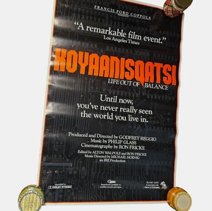 Espositore poster film promozionale 27x39 vita fuori equilibrio Koyaanisqatsi vintage anni 80 - Foto 1 di 9