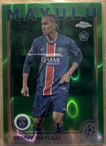Senny Mayulu Green Lava /99 2024-25 Topps Chrome UEFA UCC (1:187 hobby) - Picture 1 of 2