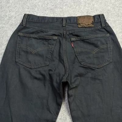 Levi's Vintage 501 Vaqueros Hombre W29 L31 ( Label: W31 L32) Negro Recto Hecho - Imagen 1 de 4