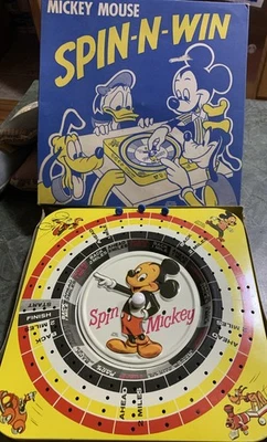 Vintage Mickey Mouse Spin 'n' Win Tin Lithographed Game - Image 1 of 4
