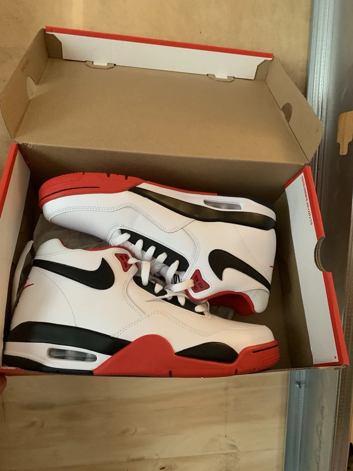 Nike Air Flight 89 Basketball Shoes White/Black/Red - Image 1 of 4