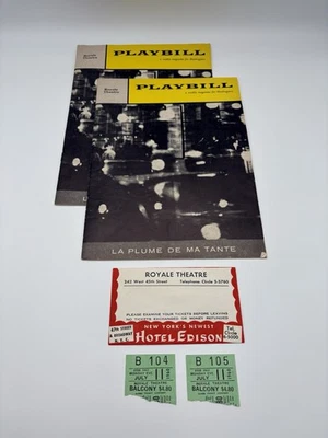 Vintage Playbill and Ticket Stub Lot- Royale Theatre New York Broadway- 1960 - Image 1 of 4