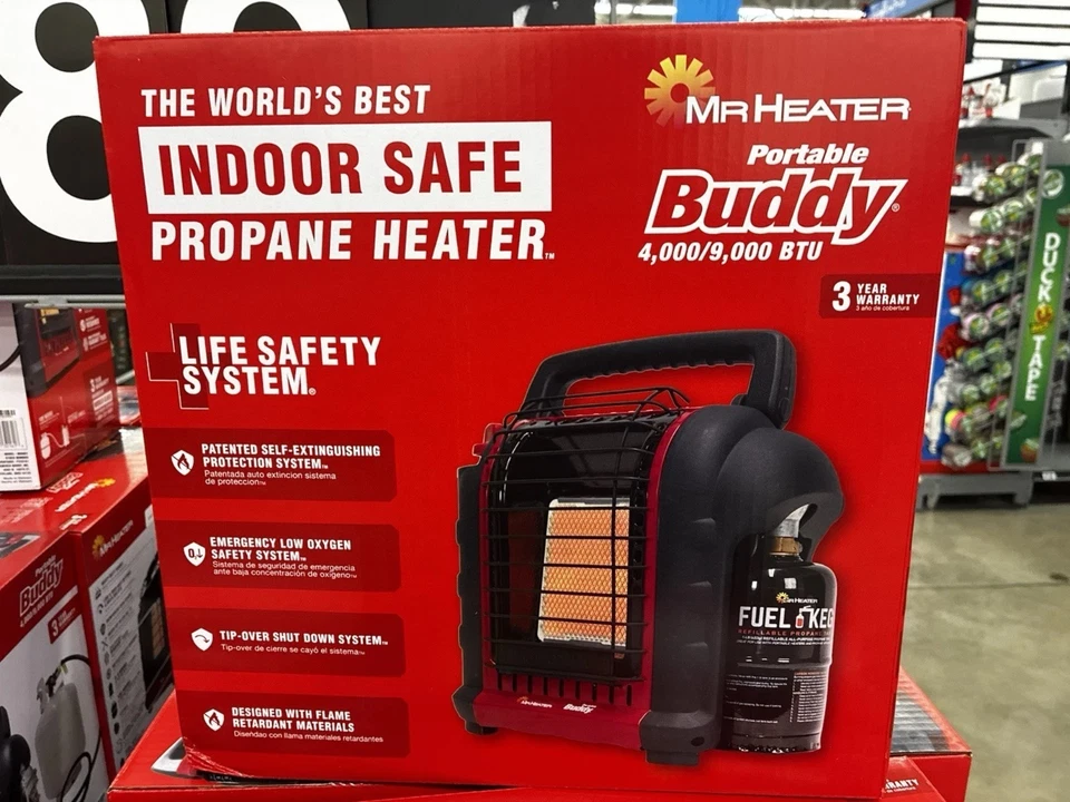 Mr Heater Buddy F232000 9000 BTU aquecedor radiante de propano portátil interno externo - Imagem 1 de 4