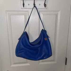 J.Mclaughlin Bolso de Hombro de Cuero Guijarro Azul Cartera Bolso de Mano con Bolsa - Imagen 1 de 17