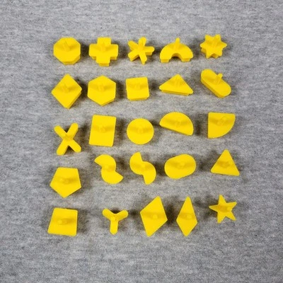 Perfection 2003 Game Pieces Parts 25 Yellow Pegs Shapes Hasbro Complete Set - Image 1 of 2