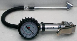 Dual Chuck Tire Pressure Checker 2" Dial Air Gauge Air Inflator Inflation Auto - Picture 1 of 2
