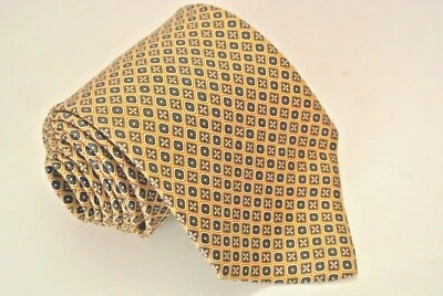 J.Crew мужской галстук галстук золото серый синий геометрический узор 100% шелк сделано в США - Изображение 1 из 4