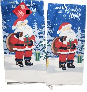 2 Same Microfiber Kitchen Towels (15"x25") CHRISTMAS,SANTA,GOOD NIGHT TO ALL, CH - Picture 1 of 12