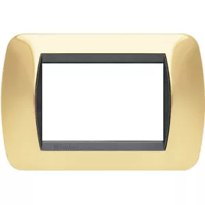 Bticino L4803OR living international placca 3 posti colore oro vero - Foto 1 di 1