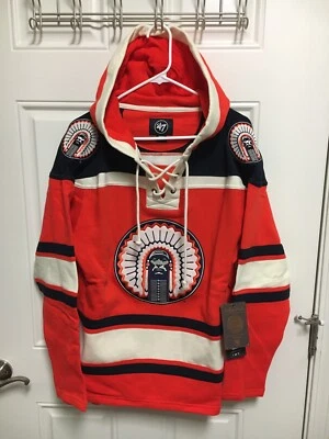 NUEVO Illinois Illini Chief Illiniwek STITCHED Hockey Sudadera '47 Jersey Mediano Foto 1 de 4