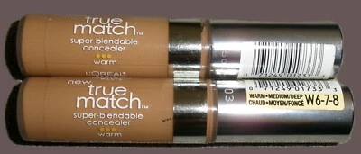 L'Oreal True Match Super Blendable  Concealer  W6-7-8 Warm~ Medium/Deep Lot of 2 - Image 1 of 2