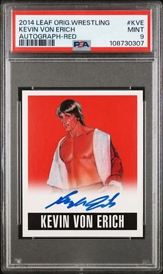 Leaf Originals Wrestling Kevin Von Erich 2014 rojo automático/10 PSA 9 Foto 1 de 2