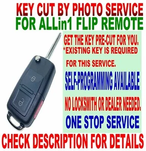 KEY CUT BY PHOTO EU STYLE FLIP REMOTE FOR TOYOTA BAB237131-022 RS3000 BLACK JDM - Picture 1 of 5