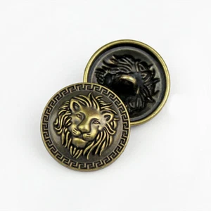 7PCS Quality Bronze Metal Lion Carving Shank Buttons Coats Craft DIY 17 20 25 MM - Picture 1 of 2