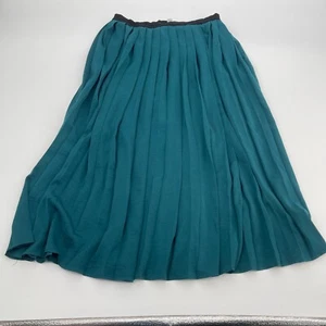 Ecote Womens Skirt 2 Pleated A Line Flare Skirt Zipper Casual Preppy Blue Knit - Picture 1 of 11