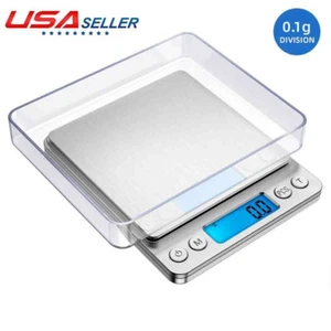 Digital Scale 3000g x 0.1g Jewelry Pocket Gram Gold Silver Coin Herb Food Precis - Picture 1 of 8