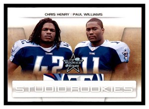 2007 Leaf Rookies & Stars Studio Rookies #SR-46 CHRIS HENRY / PAUL WILLIAMS ~F3H