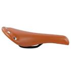 Soft Brown Leather Bike Seat Cover Mat for MTB Bicycle - Cushioned Saddle