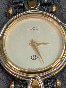 Gucci Watch 4500L 24mm Women's Gold X Silver Black Band - Picture 1 of 9