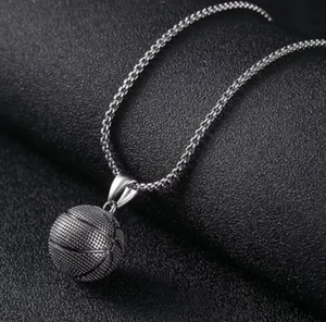 Fashion Jewelry Silver Basketball Pendant Necklace Chain 1PC - Picture 1 of 6