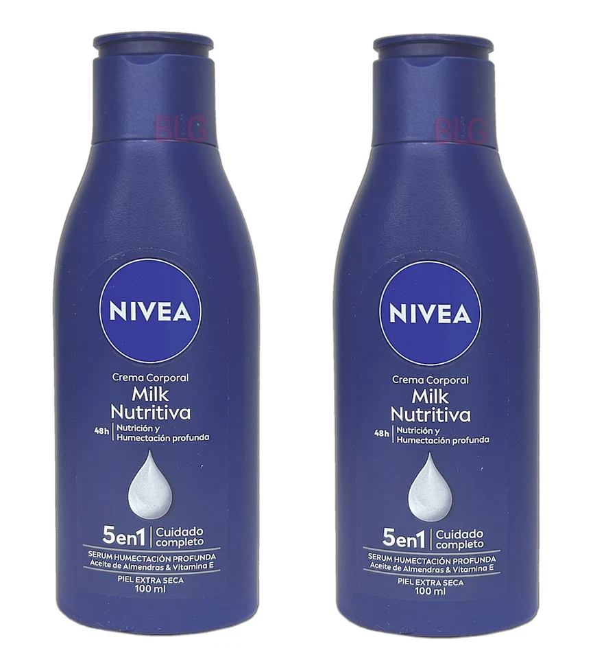 NIVEA Body Cream Lotion MILK NUTRITIOUS Moisturizer Crema Corporal 3.4oz-2 Pack - Image 1 of 1