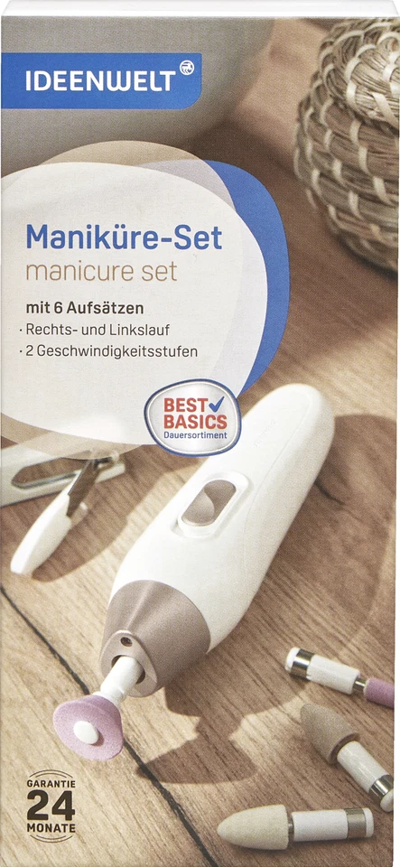 IDEENWELT Best Basics Maniküre-Pediküre-Set 6 verschiedenen Aufsätze Geschenkide