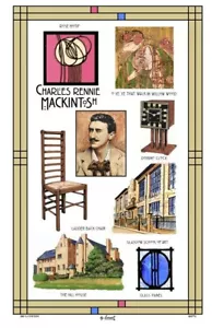 Charles Rennie Mackintosh Cotton Tea Towel by Samuel Lamont - Picture 1 of 1