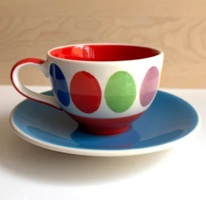 Whittard of Chelsea Multi Coloured Spots Espresso Coffee Cup And Saucer - Picture 1 of 10