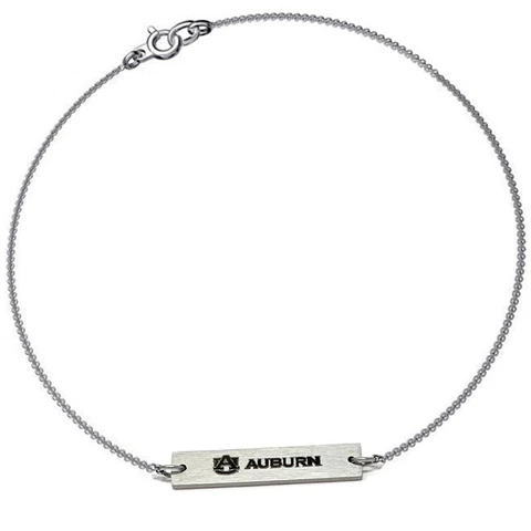 Women's Auburn University Tigers Bracelet Silver Bar Bracelet Cover