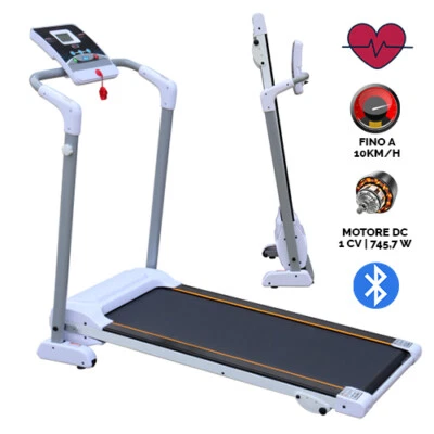 TAPIS ROULANT ELETTRICO PIEGHEVOLE RICHIUDIBILE CARDIO BLUETOOTH MAX 10KM/H 745W - Immagine 1 di 4