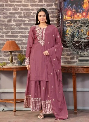 Indisch Bollywood Salwar Kameez Pakistaner Hochzeit Party Kleidung Anzug Sharara - Bild 1 von 4
