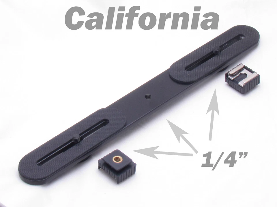 Держатель камеры кронштейн для вспышки + 2 адаптера крепления Hot Shoe для студийной подставки для освещения 1/4 дюйма - Изображение 1 из 1