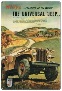 Universal Jeep - Retro Tin Sign - 20 x 30 cm Portrait - Picture 1 of 1