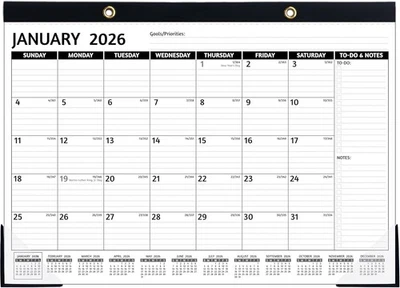 BOWCUK 2026-2027 Desk Calendar – Run Now to MAR. 2027, 18 Monthly Calendar...