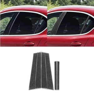 6*Real Carbon Fiber Exterior Window Pillar Trim For Alfa Romeo Stelvio 2016-2022 - Bild 1 von 6