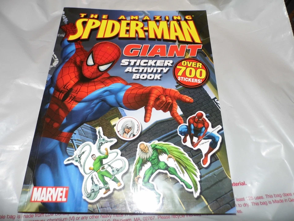 (3) BOOK "THE AMAZING SPIDER-MAN" GIANT STICKER ACTIVITY NEW - Image 1 of 1