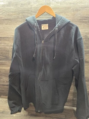 Champion Hombre Sudadera con Capucha Negra Manga Larga Cremallera Completa Atlética Talla L Algodón Poliéster Foto 1 de 3