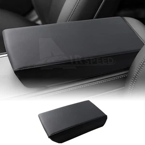 Black Center Armrest Box Cover For Tesla Model 3 Highland 24-25 Y Juniper 25-UP - Picture 1 of 8