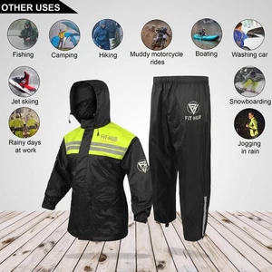 REGENJACKE + REGENHOSE SCHWARZ NÄSSESCHUTZ REGENANZUG Motorrad - Bild 1 von 10